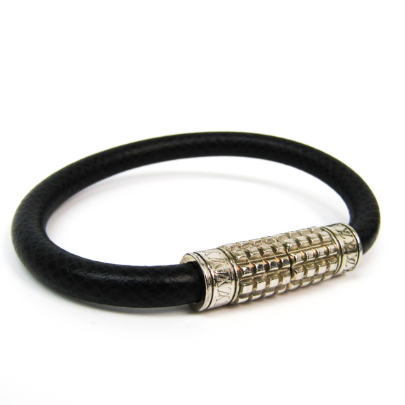 Louis Vuitton Taiga Brass Digit M6629 Leather,Metal Bangle Ardoise,Silver - Picture 1 of 6